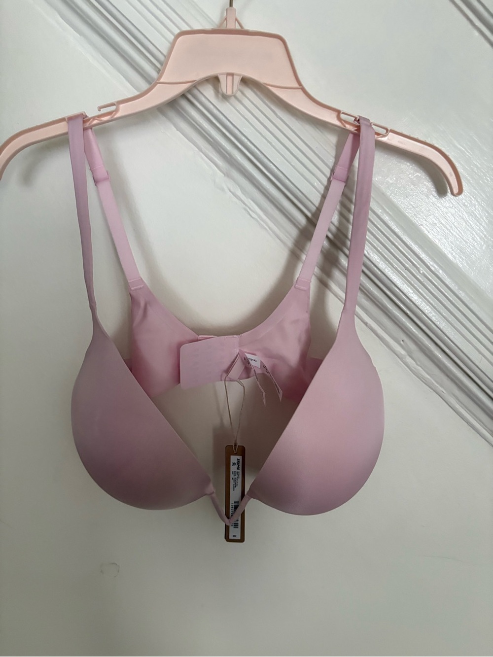 SKIMS Ultimate Deep‑V Push‑Up Bra — Pink/Cherry Blossom, 38C